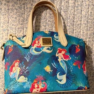 Dooney & Bourke Blue and Red Satchel with Oceanic Elegance